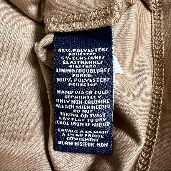 AMERICAN LIVING Sleeveless Dress with Overlay Black and Tan Size 14 - Picture 7 of 7